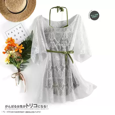 2021 new swimsuit female summer Korean fairy fan two-piece conservative belly cover Japanese three-piece slightly fat cover meat