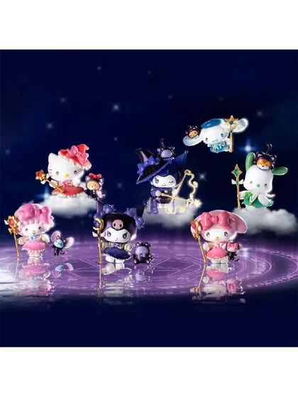 正品三丽鸥家族星夜派对魔法师盲盒网红桌面摆件装饰品直销PVC