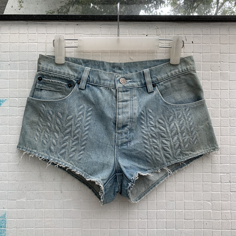 Ksubi Women's Embossed Denim Shorts Sample Special Offer, No Returns or Exchanges