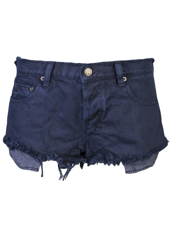 Ksubi Navy Blue Frayed Women's Denim Shorts Size 26