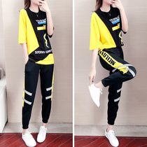 Tide Card Sports Suit Women Featured Fashion 2022 New Korean Version Loose Hip Hop Running Casual Clothes Two Sets Summer