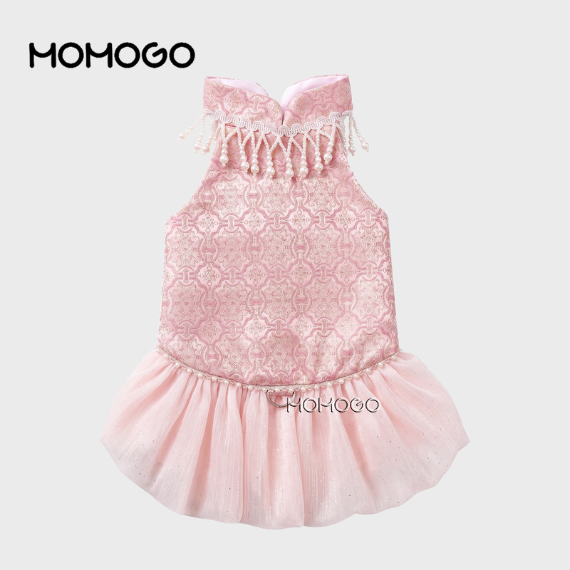 Thin Tang-Style Clothing for Dogs and Cats in Autumn and Winter, Pet Clothes for Teddy, Bichon, Schnauzer, New Chinese-Style National Style Cheongsam Dress Thin Tang-Style Clothing for Dogs and Cats in Autumn and Winter, Pet Clothes for Teddy, Bichon, Schnauzer, New Chinese-Style National Style Cheongsam Dress