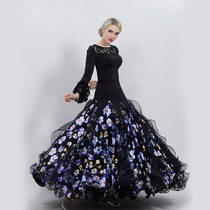 High-end hot sale modern dance dress Ballroom dance Square dance National standard dance New skirt swing practice long dress slim fit