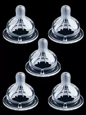 5 packs of Kola Bella baby wide mouth silicone pacifier S M L Y cross hole(simple packaging)