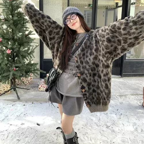 Ретро кардиган, куртка, свитер для отдыха, в американском стиле, 2024 года, осенний, в корейском стиле, увеличенная толщина