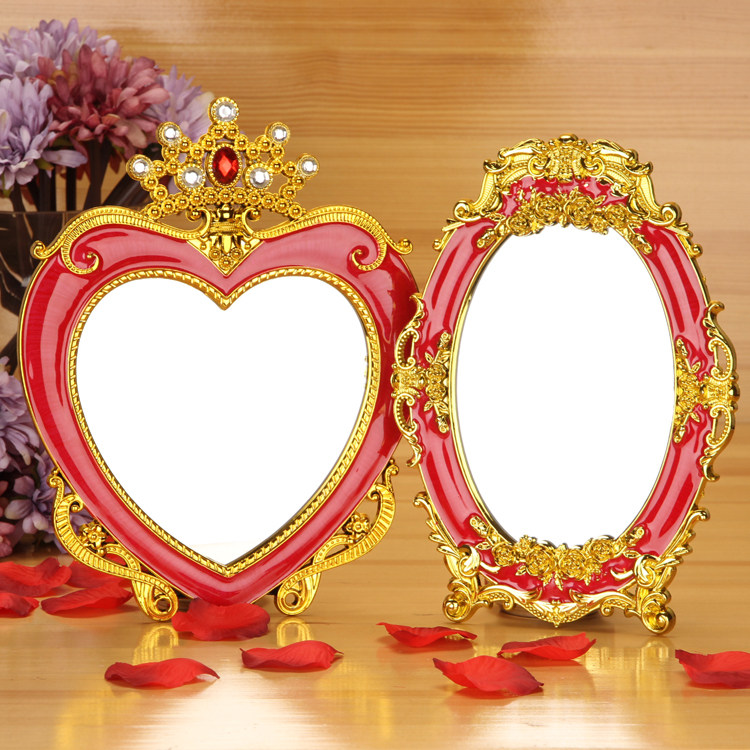 Wedding Wedding Celebration Supplies Rose Love Red Mirror Eurostyle Folding Bridal Make-up Mirror Wedding Escort Newcomer Dowry-Taobao