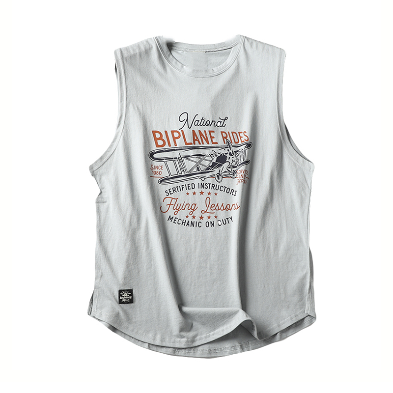 Musonmu Fitness Vest for Men, Training American-Style Sports, Pure Cotton Tank Top, Summer Men's Basketball T-Shirt