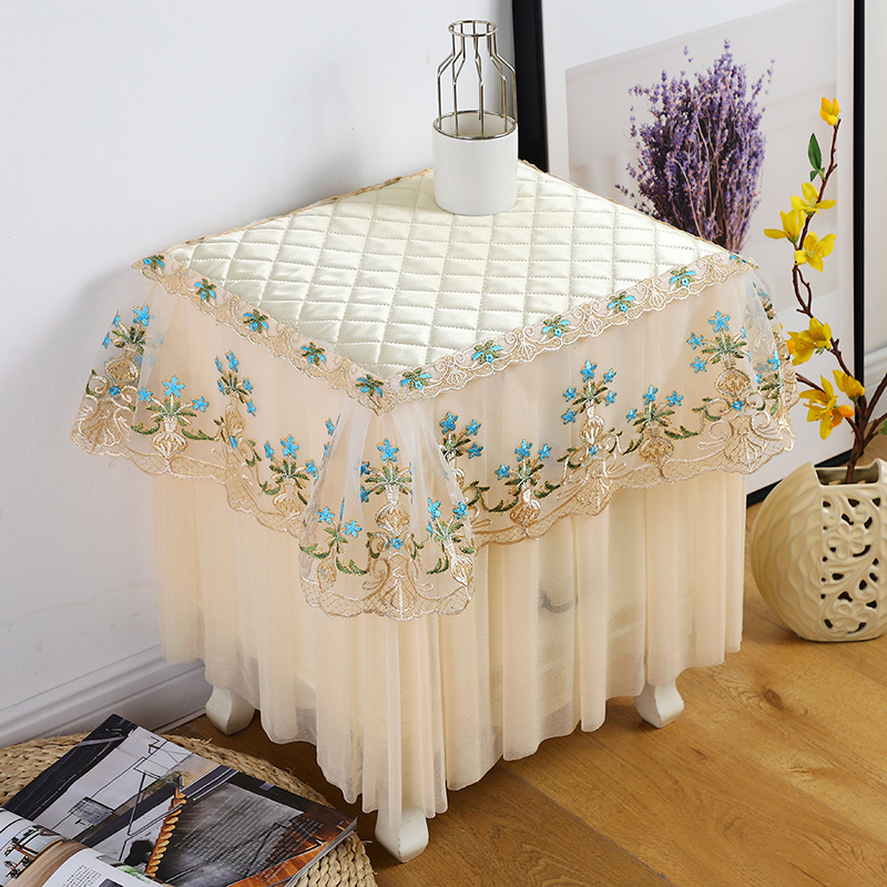 Bed cabinet Small square table Dust cover set decorative fabric lace cover cloth towel embroidery lace Modern Chinese style can be customized