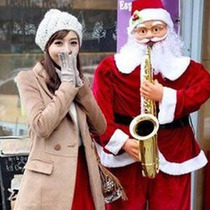 Christmas decorations electric Santa Claus 1 8 Mi Saxs dance swing music Christmas seniors welcome