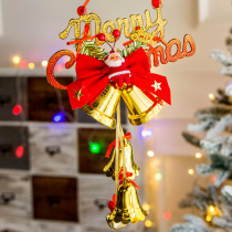  Christmas bells Santa Claus double bells Christmas Tree pendant Christmas decoration pendant door hanging scene arrangement