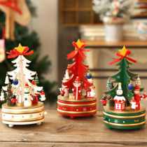 Christmas Gifts Wooden Carousel Ornaments Christmas Tree Music Box Christmas Decoration Music Boxes Ornaments