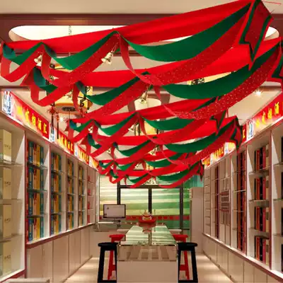 Festive decorations Wave flag hanging bunting Hotel celebration opening shop ceiling decoration pendant supplies
