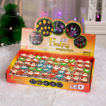 Christmas Small Gift Luminous Brooch Badge Insignia Cartoon Children Gift Ring With Light Clothes Accessories Christmas Decorations