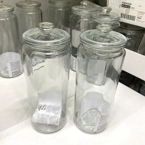 Ikea Homencic Boypasing Vadan Прикрепленная крышка для хранения бака прозрачная стеклянная банка 1,8 литра