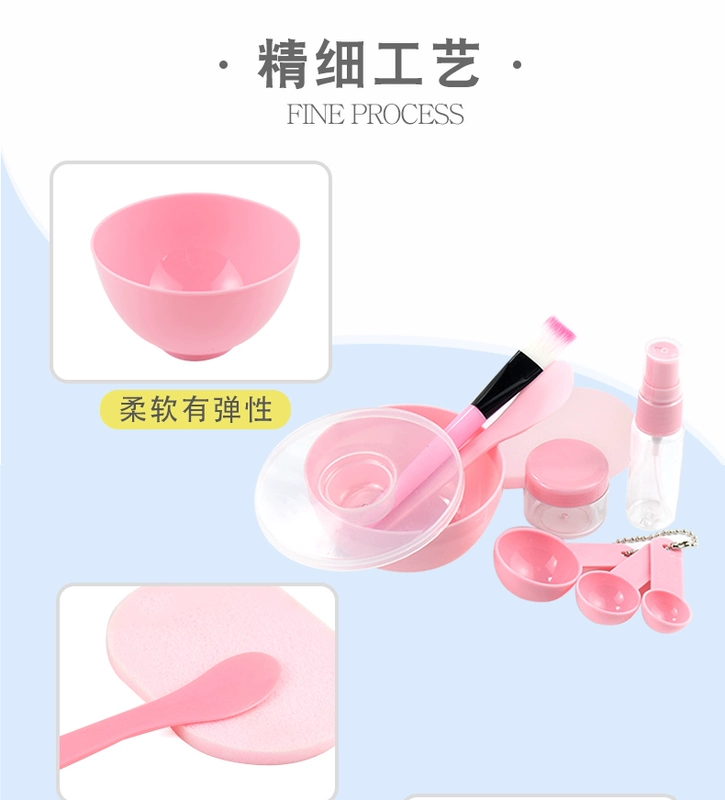 Mặt nạ bát dính mặt nạ đặt silicon 2 mảnh đặt DIY công cụ làm đẹp cọ bong bóng chai đo muỗng để gửi giấy nén - Các công cụ làm đẹp khác