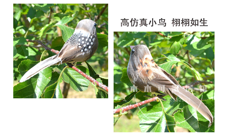 Mô phỏng Trang trí Chim Trang trí Fake Bird True Feather Mô phỏng Sparrow Bọt Feather Bird Trang trí Đạo cụ - Trang trí nội thất xây tường trang trí phòng khách