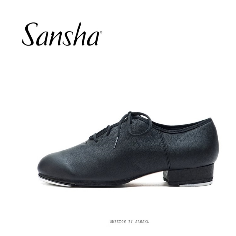 Sansha/サンシャ タップダンスシューズ 大人用 ブラック レースアップ トレーニングシューズ パフォーマンスシューズ モダンダンスシューズ TA08LCO