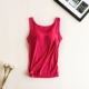Cotton đai ngực không tay chạm đáy dây đeo vest nữ không có vòng thép miễn phí mặc áo ngực cup một đồ lót yoga quần áo áo sát nách