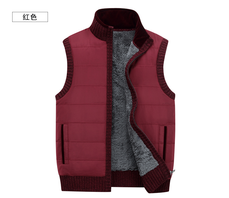 Áo len nam mùa đông Áo vest nam nam dày cộng nhung Áo len nam Áo khoác không tay ấm tank Top hoodie nam