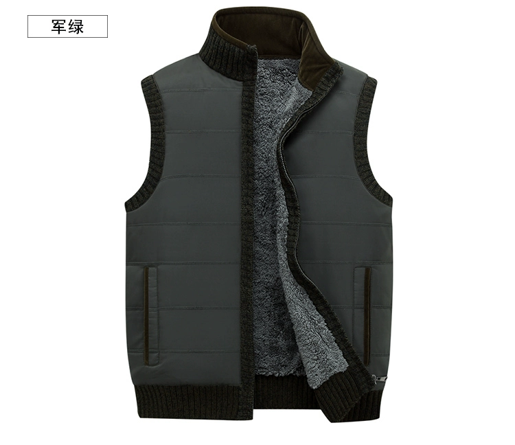 Áo len nam mùa đông Áo vest nam nam dày cộng nhung Áo len nam Áo khoác không tay ấm tank Top cardigan nam