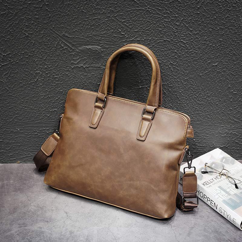 Hong Kong handbag Bull Leather Cross single shoulder bag Diagonal Satchel Cortex handbag Business Package briefcase men's leisure