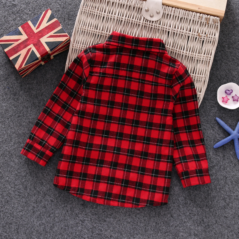 Áo sơ mi kẻ sọc cotton dài tay cho bé trai và bé gái 2018 - Áo sơ mi thời trang cho bé