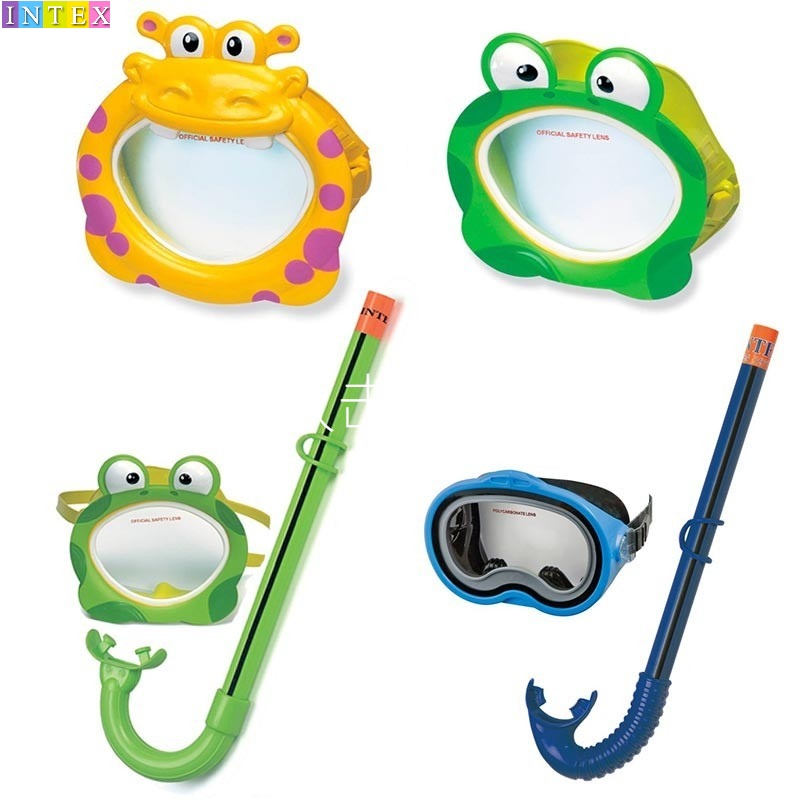 INTEX Goggles Diving set Children's mask and straw set Cartoon diving goggles Swimming glasses