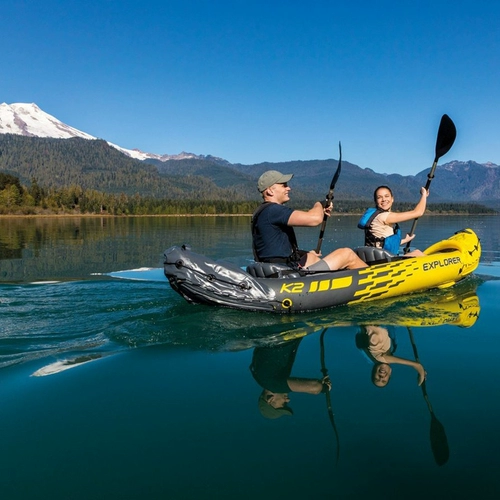 Оригинальная резиновая лодка INTEX Explorer, двухместная резиновая лодка, двухместная надувная лодка, гребная лодка для рисования резиной, двухместное штурмовое каноэ, утолщенное