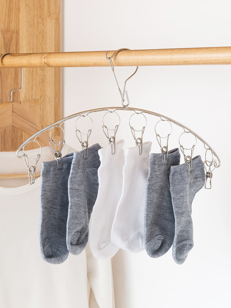 Multi-clip drying rack Household function sock clip stainless steel underwear clip cold sock rack hook drying sock hanger