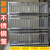 Stainless steel cage household large double-decker cage large chicken cage household outdoor goose duck rabbit
