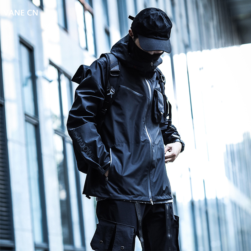 Enshadower Co-Branded Trendy Hooded Tactical Jacket Black National Fashion Brand Coat Jacket