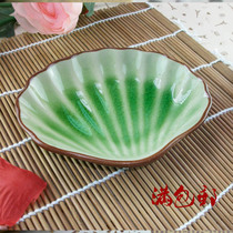 Ice crack glaze series material dish Soup bowl Side dish 4 triangular bowl Sea cucumber dish Bamboo steak rounded dish