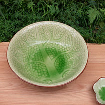 Special offer new Japanese 8 inch porcelain bowl tableware kitchen ice crack glaze solid color flowers 1 soup bowl 8 feet tree grain bowl