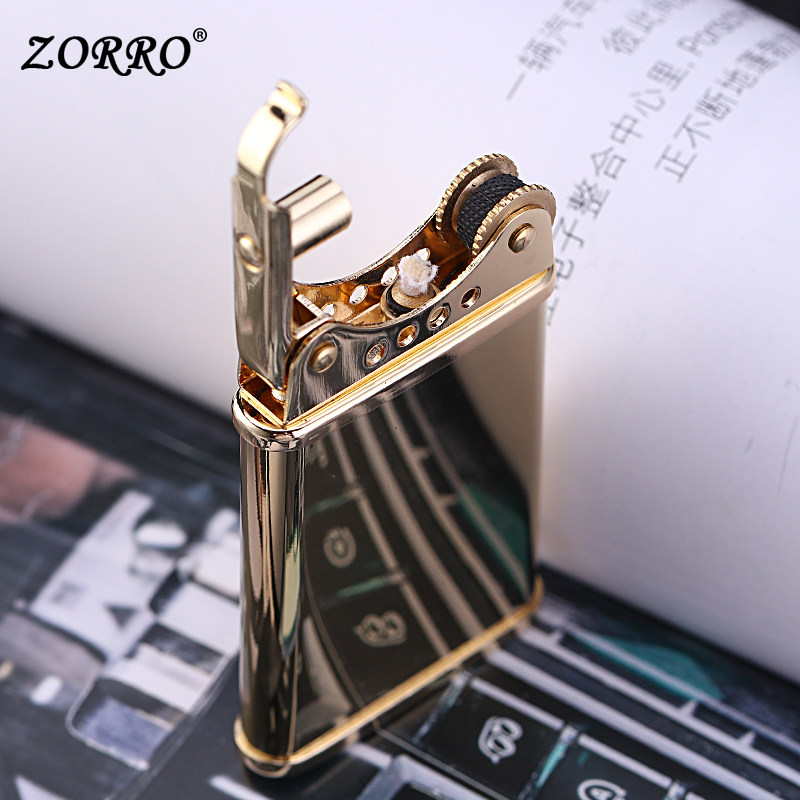 zorro sulo kerosene lighter creative old vintage vintage mini ultra-thin men personality custom windproof