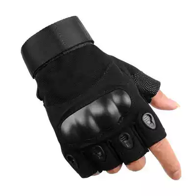 Black Hawk tactical gloves Special forces anti-cutting wear-resistant male half finger outdoor sports fishing locomotive gloves combat equipment