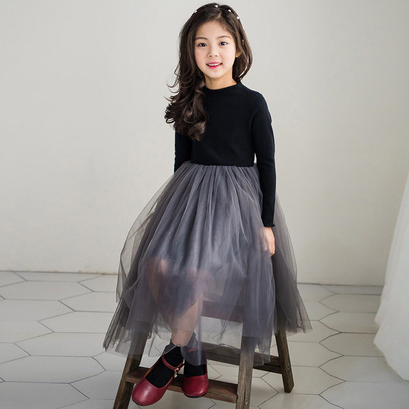 Girls super foreign style princess dress spring style net red girl children's clothing foreign style skirt big boy women's spring clothing new dress