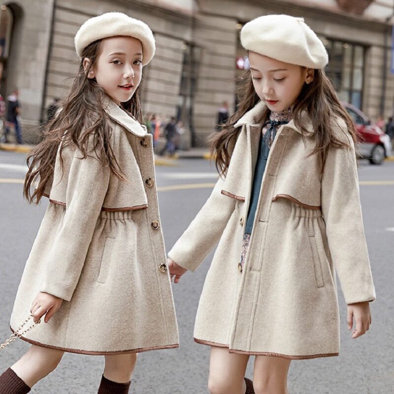 Girl cashmere big coat of wow baby girl dress winter clothing little girl winter dress this year new children Inn coat