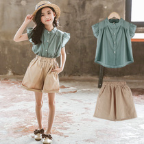 Girls Summer Fashion 2022 new Korean version OCEAN GAS TRENDY SUIT CHILDREN SUIT WOMEN FASHION SHORT SLEEVES TWO SETS OF DAMP CLOTHES