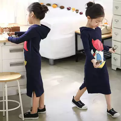 Girl thick T-shirt plus velvet 2021 new autumn and winter Korean version of Chaoyang style loose fashion middle child long version Korean children's clothing