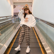 Girl Spring Clothing Suit Sports Clothing Online Red Girl Clothing 2022 New Tide Trendy Big Child Weaters Han Fan Tide Clothing Spring