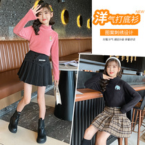 Girl Thickened Undershirt Granular Suede High Collar Autumn Winter Han Fan Tide Clothing Net Red Girl Dress 2022 New Wave Trendy