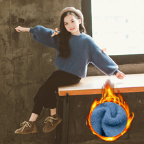 Mahai Mao Girl Sweater 2022 Autumn Winter New CUHK Tong Han Prints Girl Foreign Air Mink Suede Knitwear Knitwear