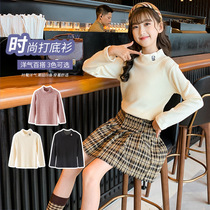 Girl Knit Undershirt CUHK Child High Collar Autumn Winter Han Fan Tide Clothing Net Red Girl Clothing 2022 New Wave Trendy