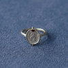 SALE E PEPE pepper and salt sterling silver Mona Lisa ring