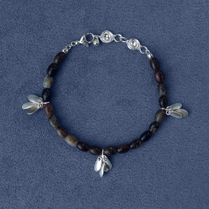 Sale E Pepe Pepper Salt·Pure Silver Black Mica Grape Cluster Bracelet