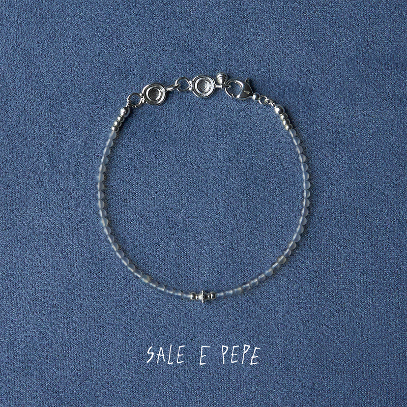 Sale E Pepe Pepper Salt·Grey Agate Beaded Bracelet Sale E Pepe Pepper Salt·Grey Agate Beaded Bracelet