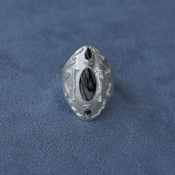 Sale e pepe pepper and salt sterling silver deep sea ring grid stone rainbow stone