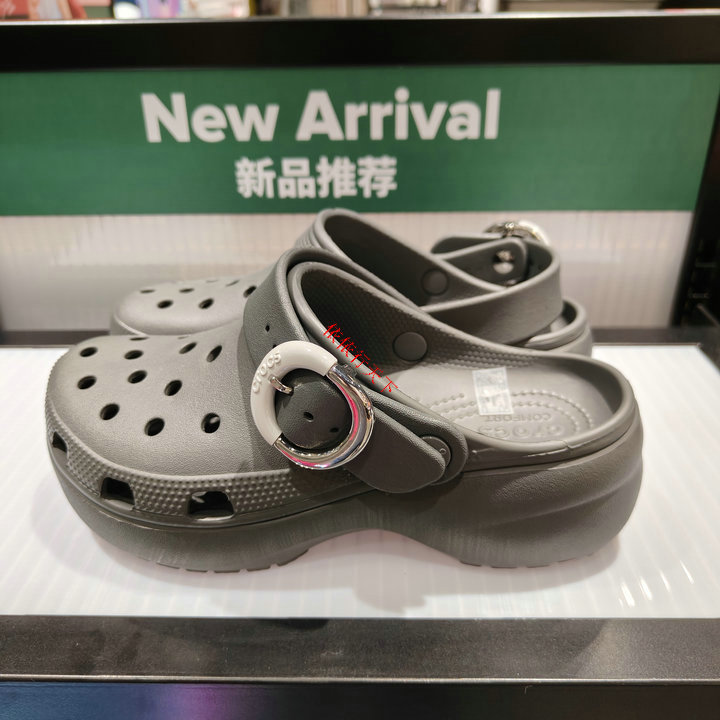 Crocs Women's Shoes New Model Crocs Clogs Beach Cloud Colorful Buckle Thick-Soled Height-Increasing Sandals 213230