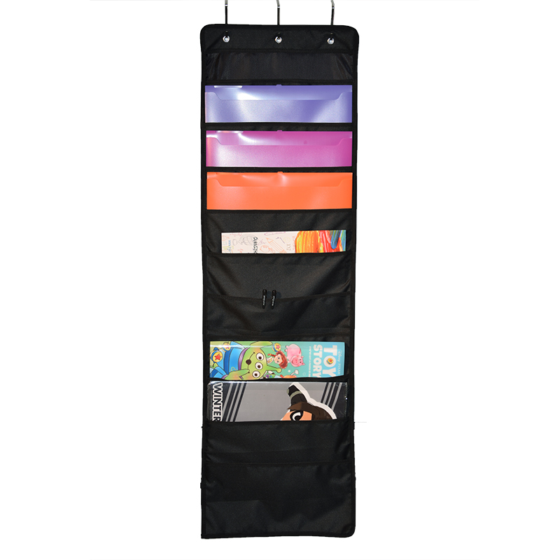 Rui Yinxiang multi-layer suspension bag large capacity door classification bag black waterproof Oxford books collection bag