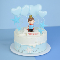 Birthday cake decoration plug-in ins Net red love heart-shaped couple card baking dessert table dress up accessories materials